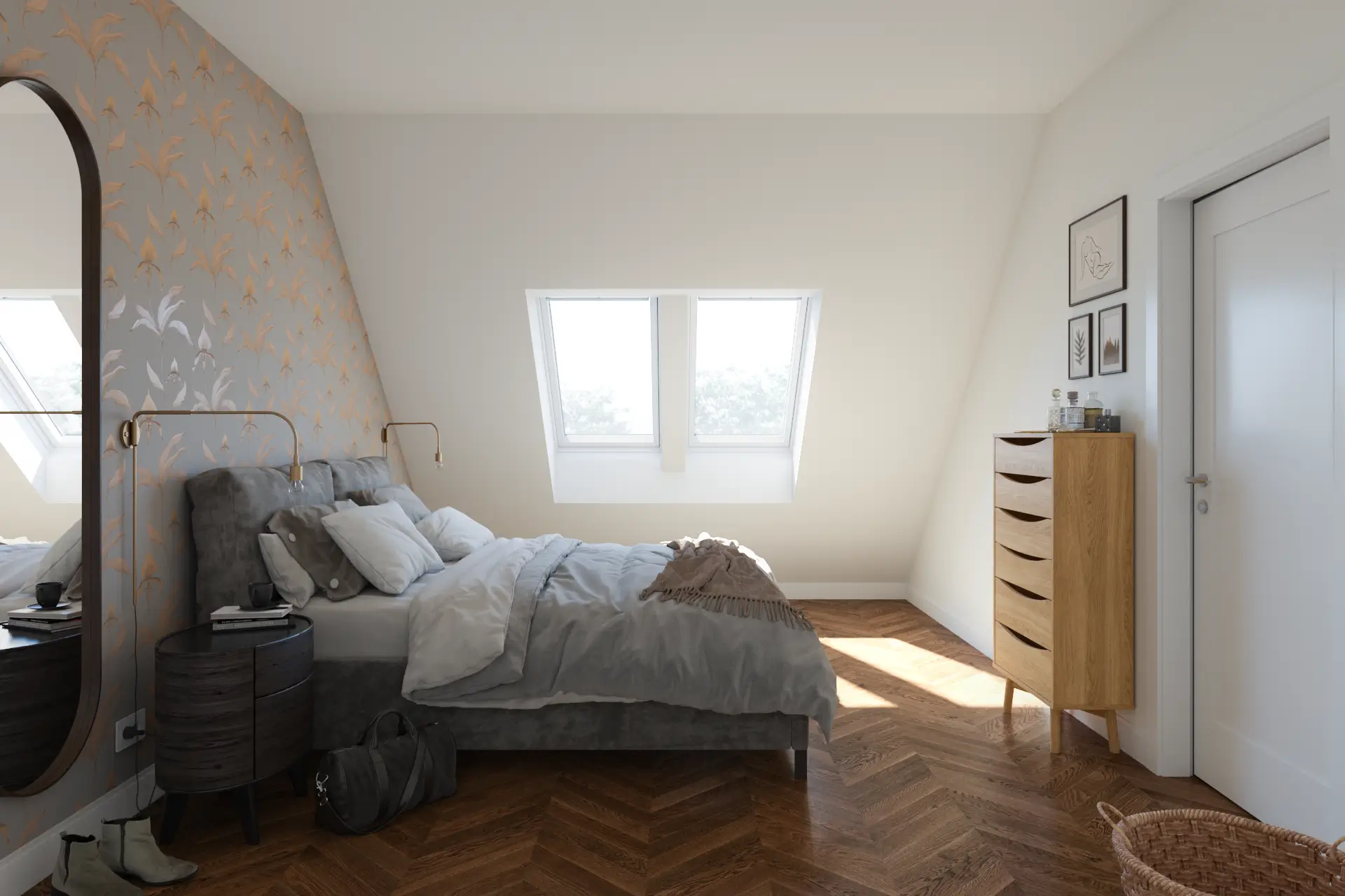 Schlafzimmer mit Dachfenster
