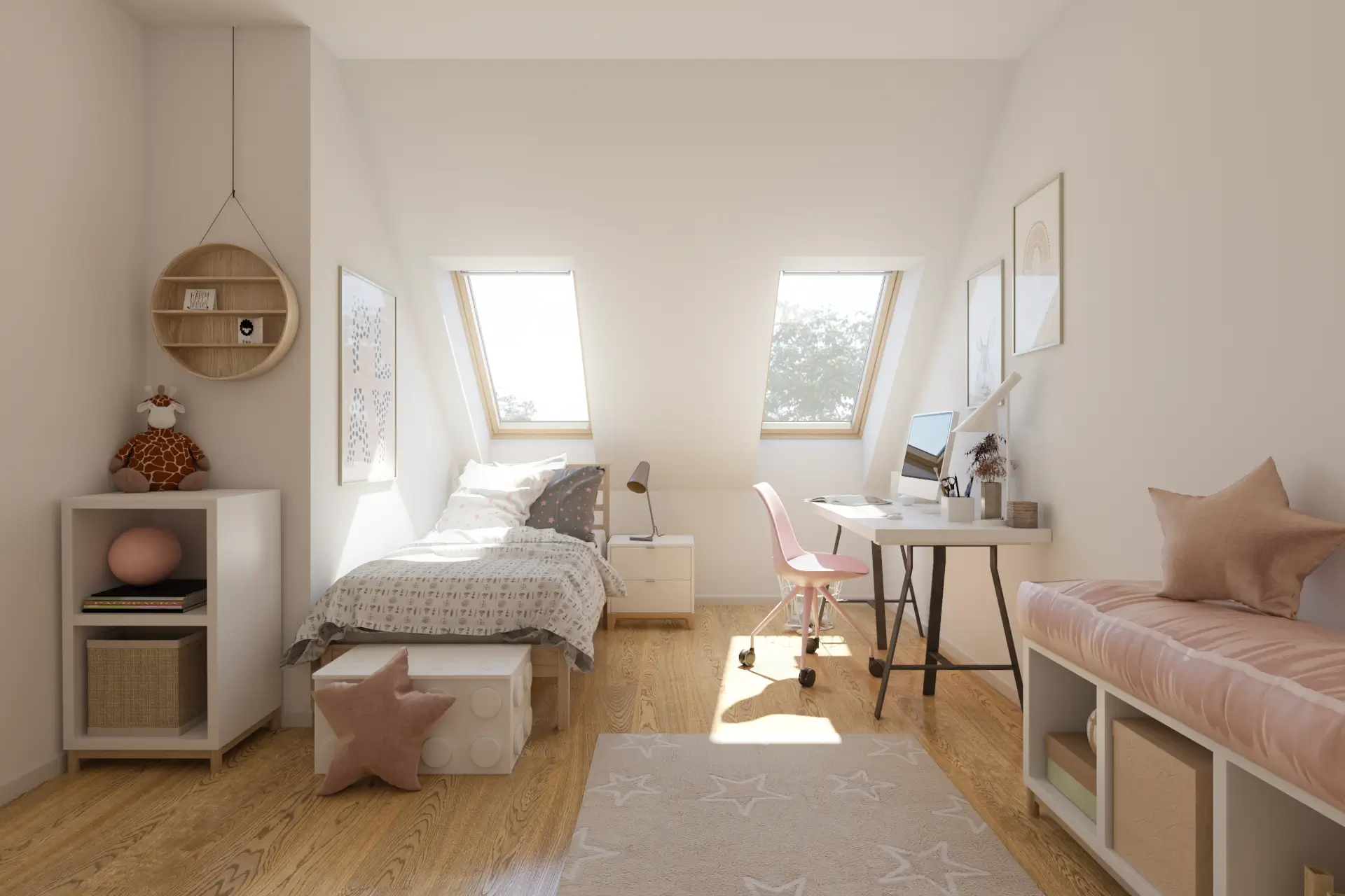 Kinderzimmer mit Dachfenster