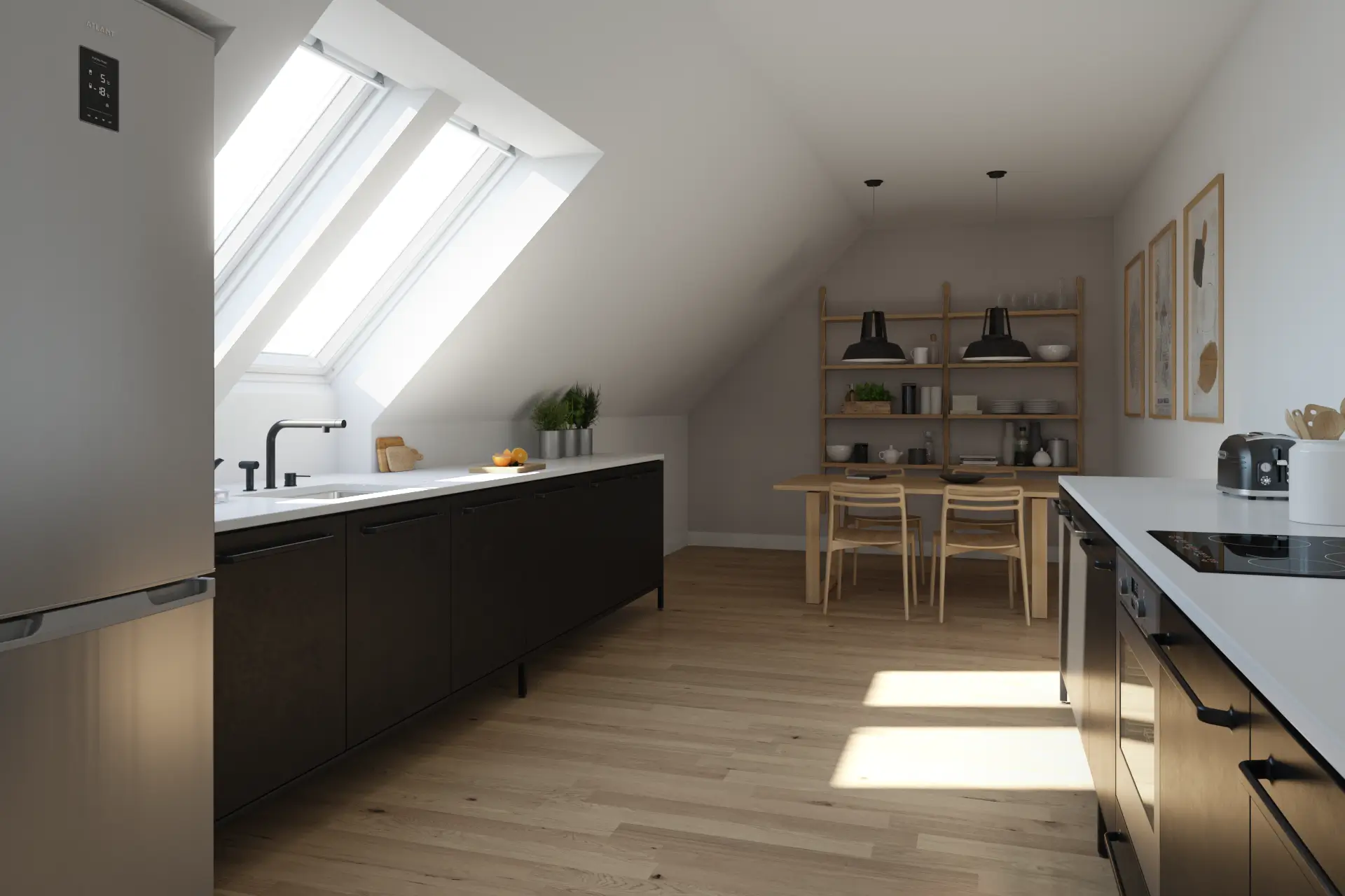 K&uuml;che mit Dachfenster
