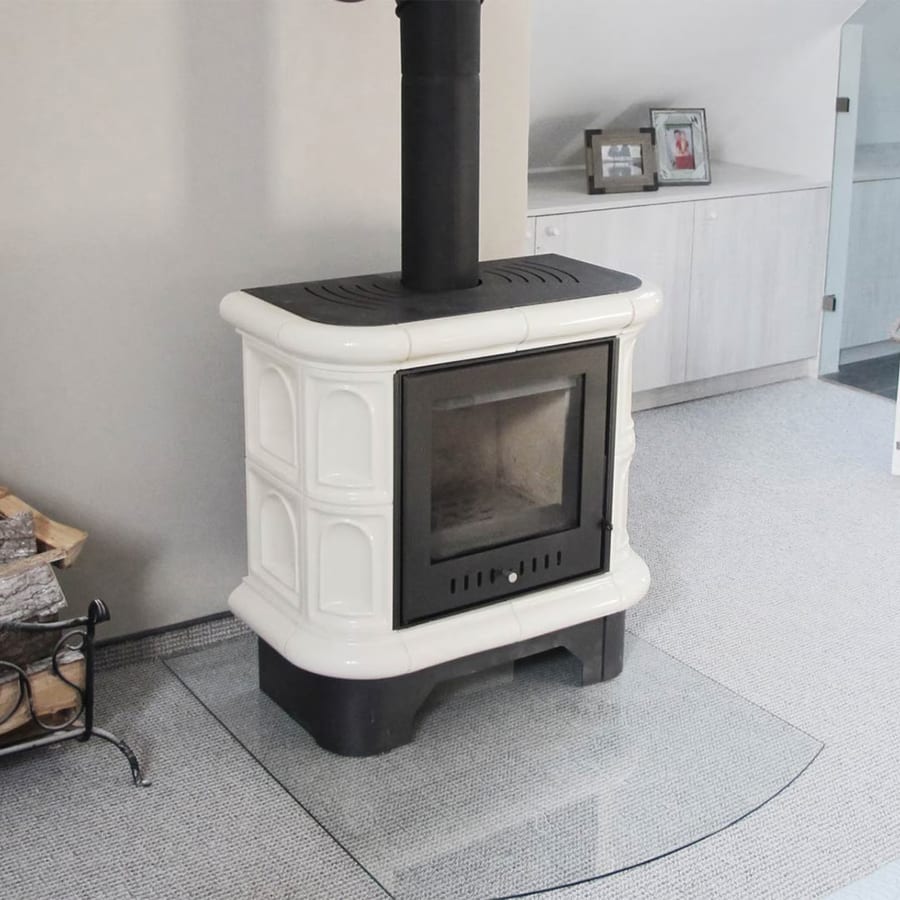 Kachelofen aus stahl KRATKI WK440 Ø 130 5,5 kW creme Kachel